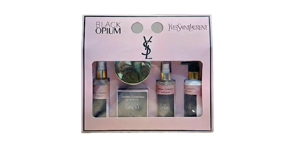 طقم بلاك أوبيوم من إيف سان لوران (٥ قطع) – مايا كوزمتكس | جولدن كوليكشن