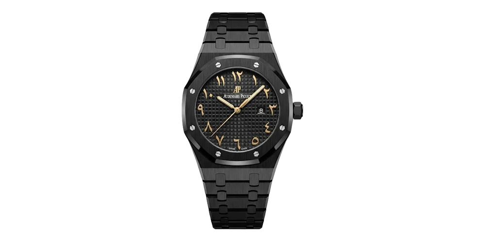 أوديمار بيغه ساعة رجالية – أسود / أسود / سوار معدني (أرقام عربية)