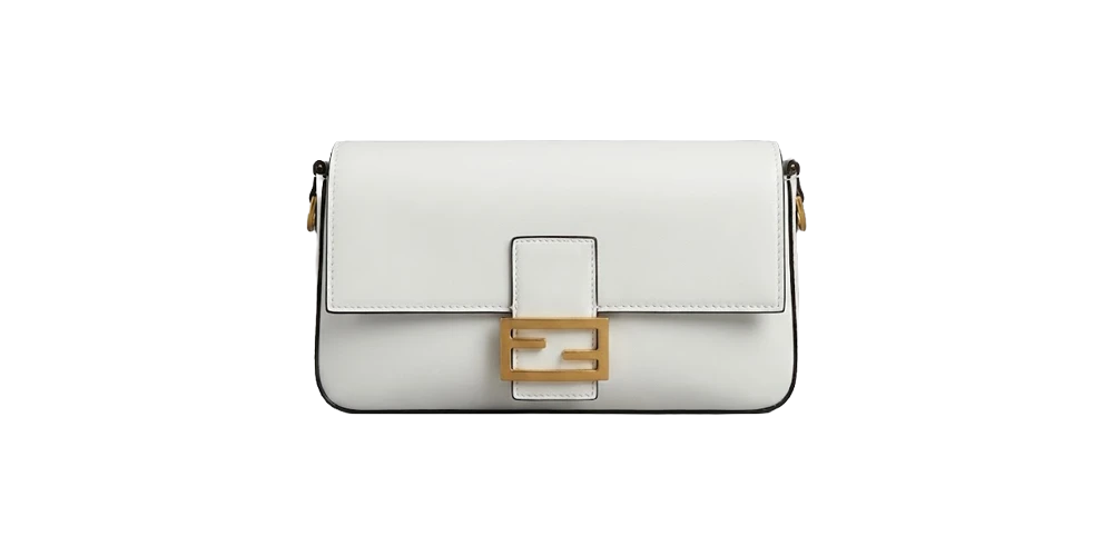 حقيبة فندي باجيت جلد – أبيض
